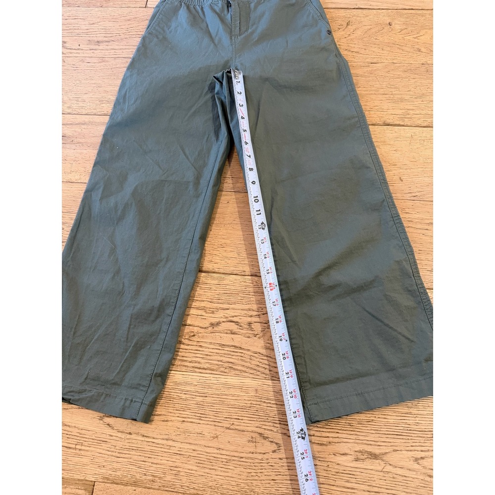 Vuori Ripstop Wide Leg Pants Army Green VW416 Organic Cotton Womens XS (390) - Picture 6 of 10